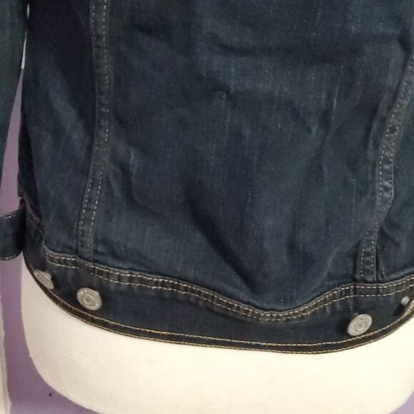 Old Navy Dark Wash Boxy Trendy Essential Jean Jacket Shacket - Picture 7 of 10